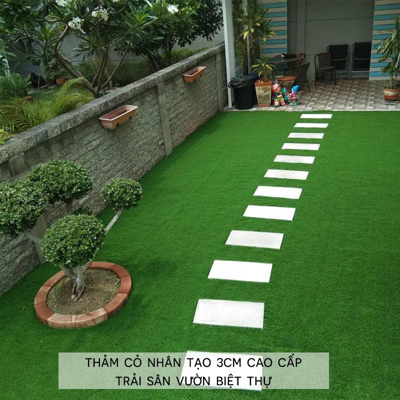Thảm cỏ nhân tạo 3cm lát sân vườn